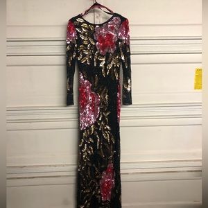 Mac Duggal full beaded evening gown